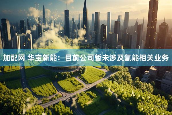 加配网 华宝新能：目前公司暂未涉及氢能相关业务