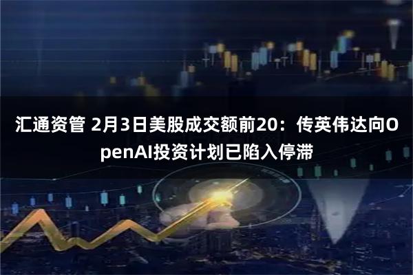 汇通资管 2月3日美股成交额前20：传英伟达向OpenAI投资计划已陷入停滞